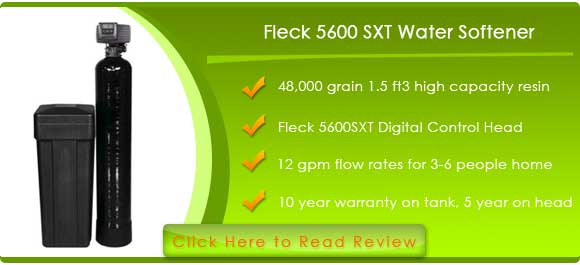 Fleck 5600SXT 48,000 grain water softener digitial sxt metered for whole house system